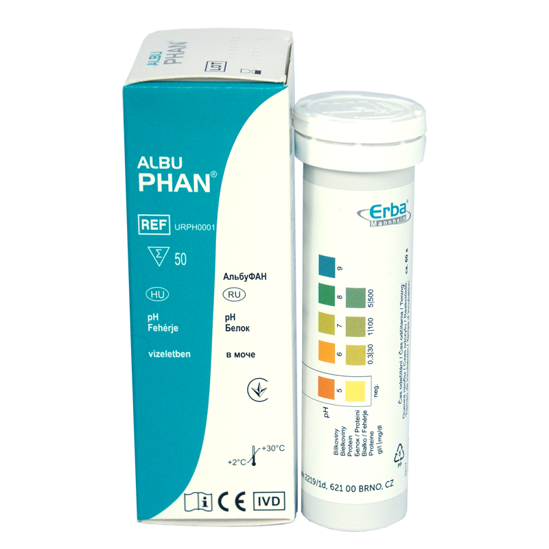 Тест-смужки для експрес аналізу сечі на 2 параметри №50 Альбуфан